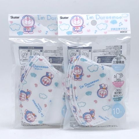 日本 Skater 哆啦A夢 Doraemon 三層構造兒童立體口罩(MSKS3/三層構造/2入20枚)(4388)