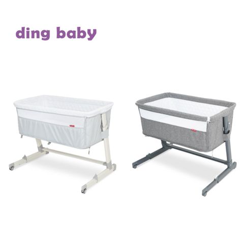 DING BABY 便攜嬰兒床 附大床連結安全帶 承重20公斤-質感深灰/韓系淺灰