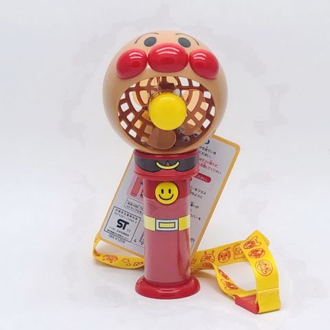 日本 Anpanman 麵包超人 攜帶型造型電扇 按鈕式附掛繩(9892)