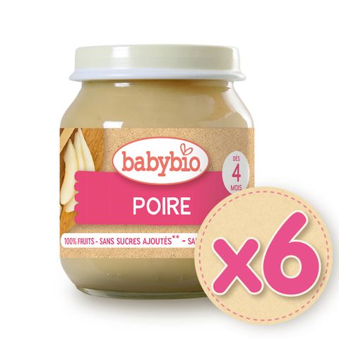 Babybio 【法國】生機洋梨鮮果泥130gX6《 專業嬰幼兒副食品》