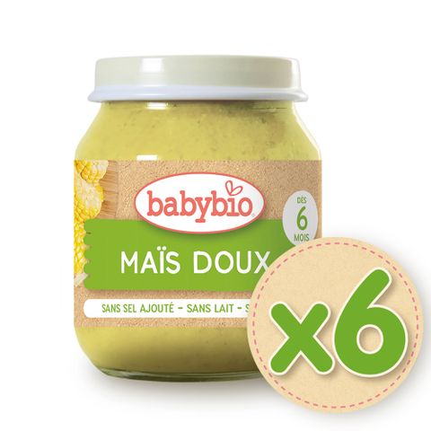 Babybio 【法國】生機甜玉米泥130gX6《 專業嬰幼兒副食品》