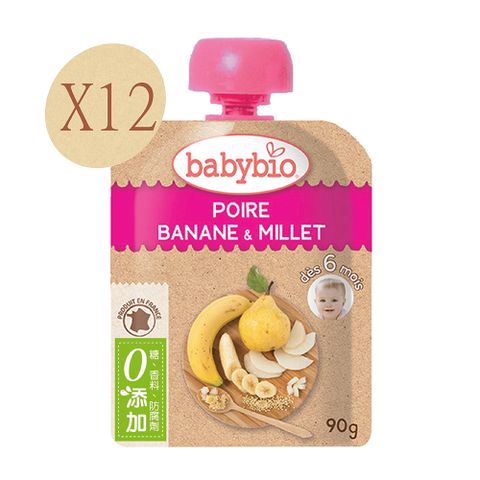 【法國Babybio】生機洋梨小米纖果泥90gX12《 專業嬰幼兒副食品》