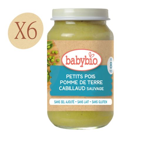 Babybio 【法國】生機鮮蔬鱈魚泥200gX6《 專業嬰幼兒副食品》