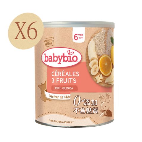 Babybio 【法國】生機寶寶米精-水果220gX6《 專業嬰幼兒副食品》