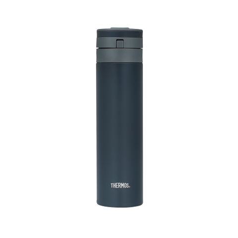 【THERMOS 膳魔師】不鏽鋼超輕量自動上鎖真空保溫瓶450ml-芝麻灰(JNS-454-DGY)