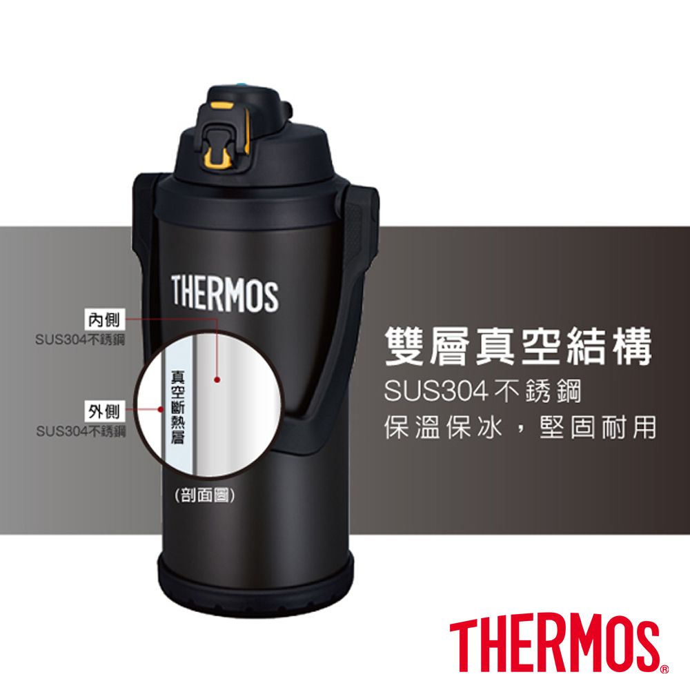 THERMOS 膳魔師 不銹鋼真空保冷瓶3000ml-藍色(FFV-3001-NV-R)