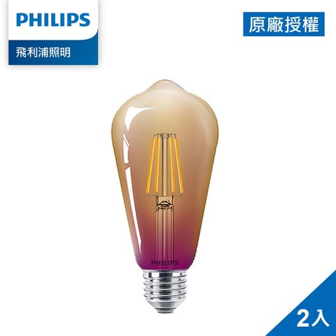 Philips 飛利浦 5.5W LED仿鎢絲燈泡 2入組 (PL909)