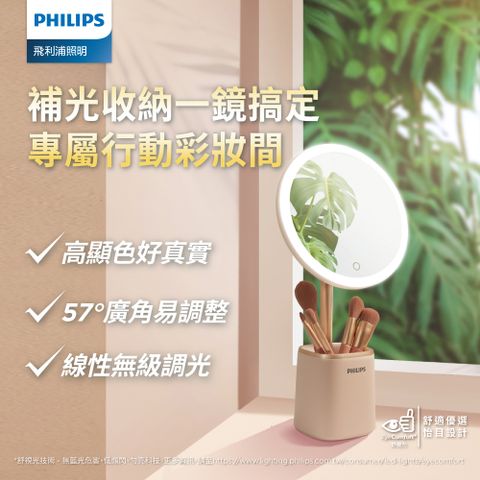 高顯色好真實Philips 飛利浦 66204 悅顏 妝鏡燈-粉色(PO014)