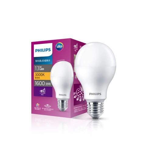 Philips 飛利浦 超極光真彩版 13W/1600流明 LED燈泡-燈泡色3000K 4入(PL10N)