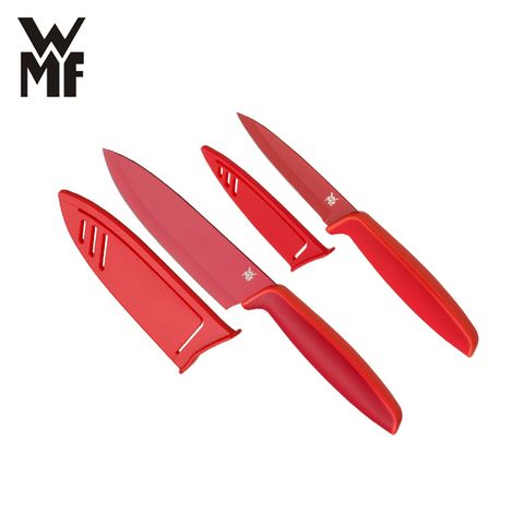 德國WMF Touch不鏽鋼雙刀附刀套 9cm/13cm 紅色