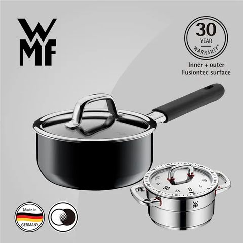 WMF 德國 Fusiontec 單手鍋 16cm 1.3L (黑色)+ 計時器