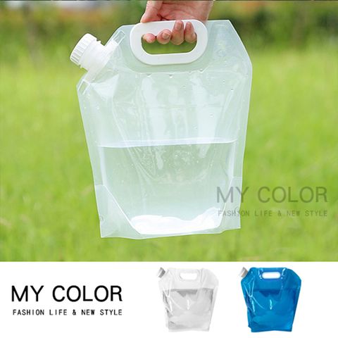 MYCOLOR 折疊手提儲水袋 E基本3L 水袋 儲水袋 塑料袋 裝水袋 大容量 折疊袋 加龍頭 旅行【R047】