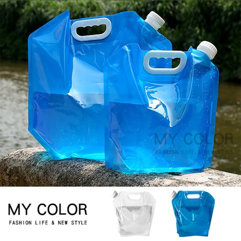 MYCOLOR 折疊手提儲水袋 FG基本5L 水袋 塑料袋 裝水袋 大容量 折疊袋 加龍頭 旅行【R047】