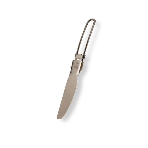 鎧斯Keith Ti5304純鈦環保餐具折疊刀子.居家戶外環保無毒鈦金屬防腐蝕便攜式固定扣環快拆摺疊西餐刀