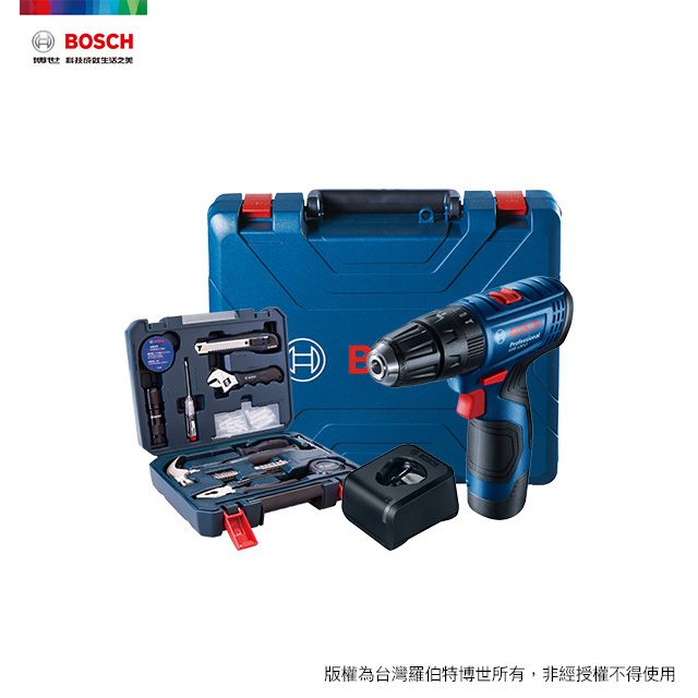 BOSCH 博世  12V 鋰電震動電鑽/起子機手工具配件套裝 GSB 12V-66
