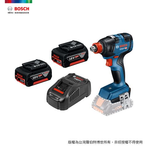 指定品登錄送電池BOSCH 18V免碳刷衝擊扳手/起子機 GDX 18V-200 (5.0Ahx2)