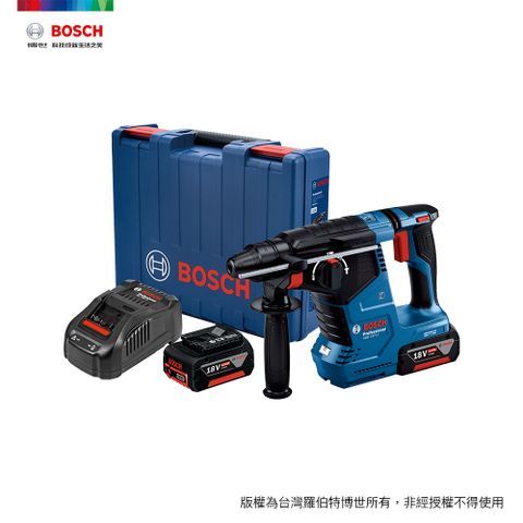 BOSCH 博世 18V 無碳刷免出力鎚鑽 GBH 187-LI (5.0Ah x 2)