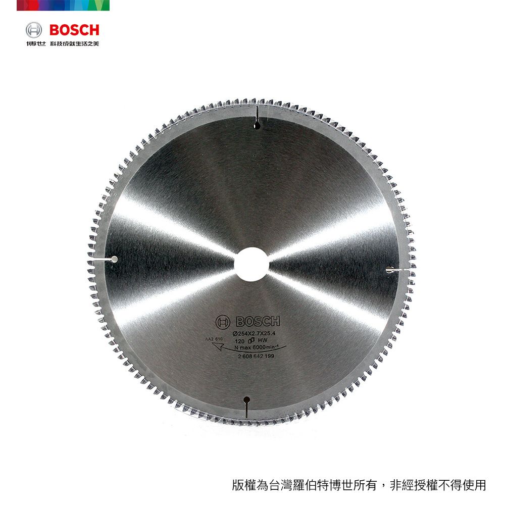 BOSCH 博世  切鋁圓鋸片 10吋 254x2.7x25.4mm T120