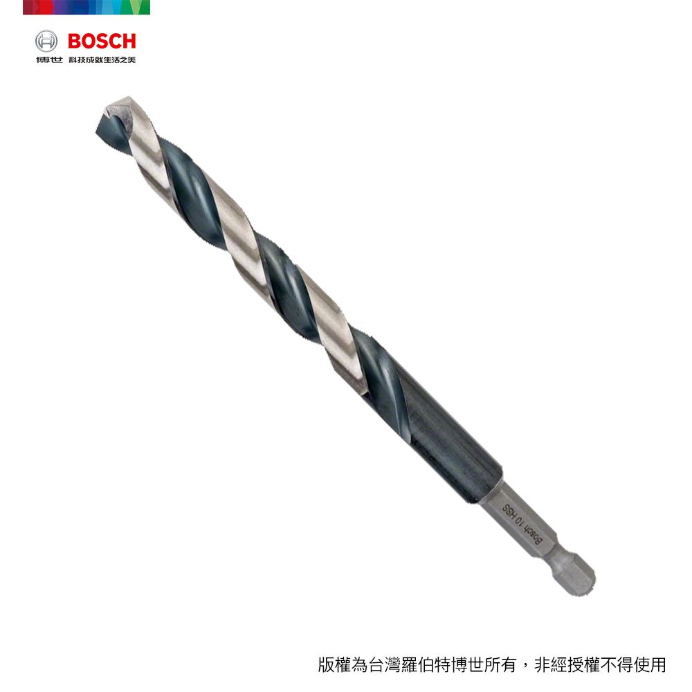 BOSCH 博世  10.0mm HSS-G 鐵工鑽頭 1/4吋六角柄