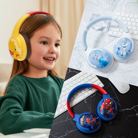可愛設計，讓孩子更喜歡學習InfoThink迪士尼系列頭戴式耳機-冰雪奇緣/蜘蛛人/小熊維尼 任選一入