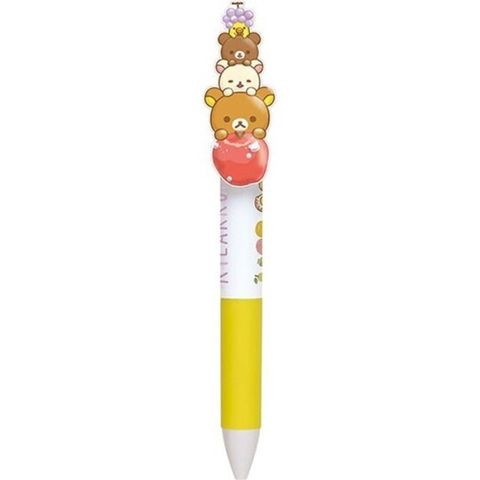 懶懶熊 拉拉熊 日製造型筆夾多色原子筆《黃紫》0.5mm.三色筆