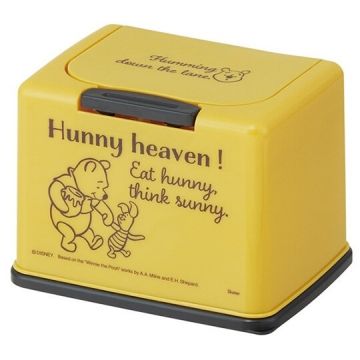 小禮堂 迪士尼 小熊維尼 塑膠按壓彈蓋面紙盒 袖珍面紙盒 抽取式紙巾盒 濕巾盒 (黃 牽手)