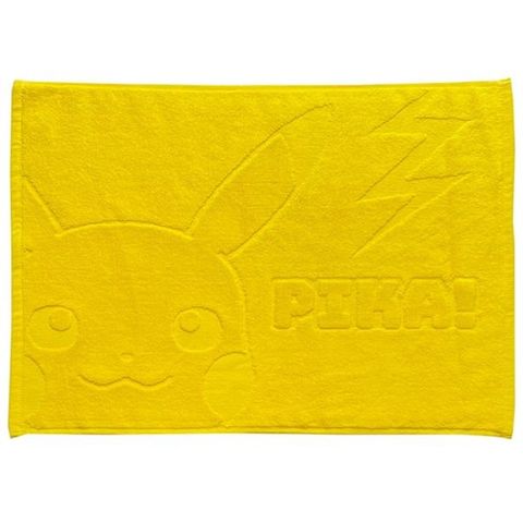 寶可夢 皮卡丘 毛巾布雙面腳踏墊 (黃半臉款)