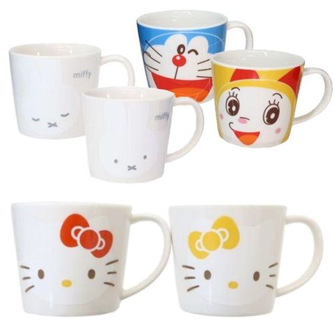 Hello Kitty 哆啦A夢 米飛兔 金正陶器陶瓷對杯組 280ml