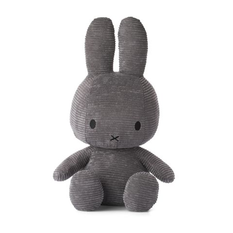 BON TON TOYS Miffy米菲兔燈芯絨填充玩偶-灰 50cm