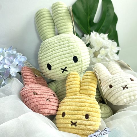 BON TON TOYS Miffy拍拍米菲兔燈芯絨鑰匙圈-玫瑰粉 10cm