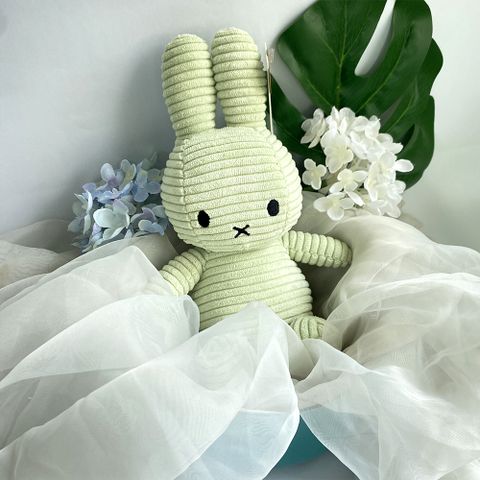 BON TON TOYS Miffy米菲兔燈芯絨填充玩偶-薄荷綠 23cm