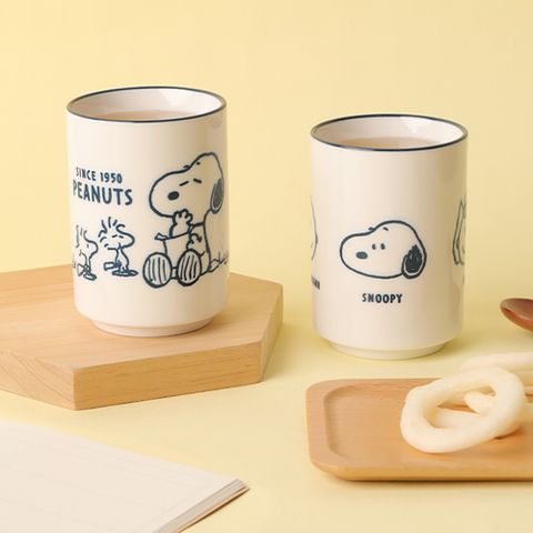 Peanuts史努比湯吞杯-Snoopy 日式湯吞杯 手握杯 茶杯 陶瓷杯子 餐具