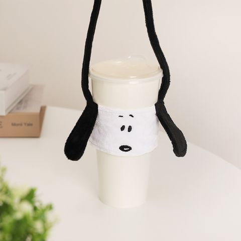 SNOOPY 史努比 Peanuts史努比絨毛飲料杯套-Snoopy 飲料套 飲料袋