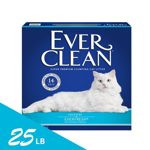 【EverClean 藍鑽】強效凝結除臭貓砂25lb 雙重活性碳 (新舊包裝混合出貨)