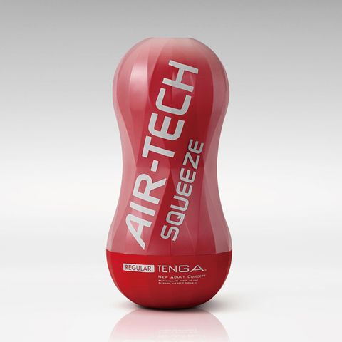 TENGA 日本 AIR-TECH SQUEEZE 軟殼增壓重覆使用飛機杯-標準紅 ATS-001R