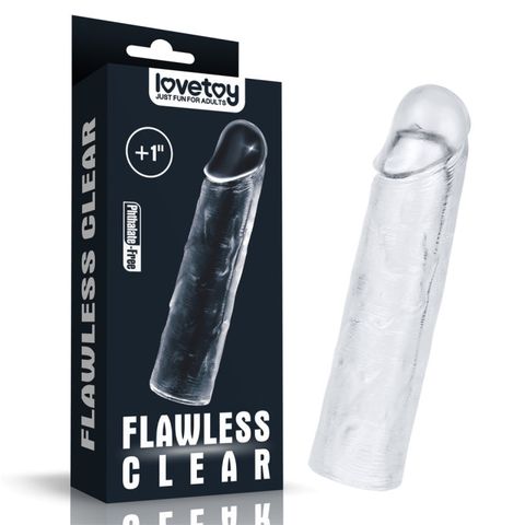 【樂谷精選】完美無瑕性愛晶透加長套-加1吋 男用增長套