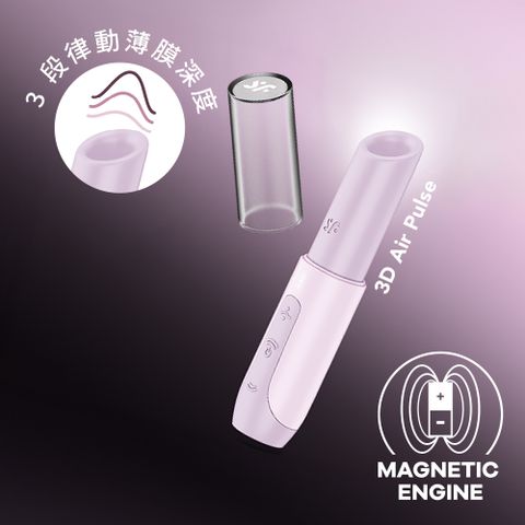 德國 Satisfyer Secret Kiss 3D磁感律動吸吮器(粉+蓋)