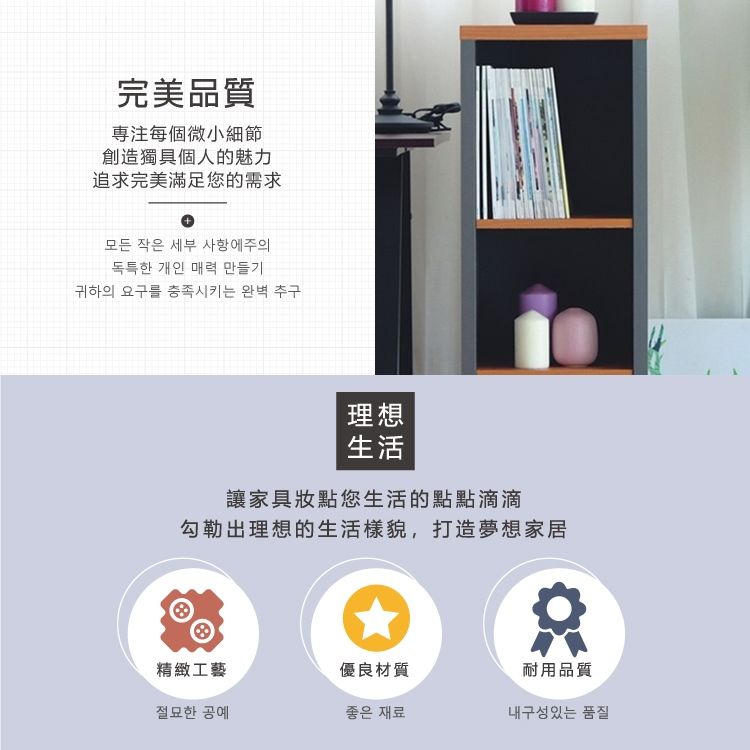 完美品質專注每個微小細節創造獨具個人的魅力追求完美滿足您的需求+모든 작은 세부 사항에주의독특한 개인 매력 만들기귀하의 요구를 충족시키는 완벽 추구理想生活讓家具妝點您生活的點點滴滴勾勒出理想的生活樣貌,打造夢想家居精緻工藝優良材質耐用品質절묘한 공예좋은 재료내구성있는 품질