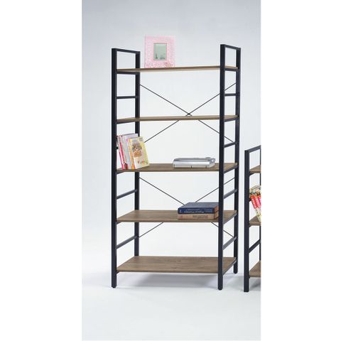 AS-朵樂絲黑鐵五層置物架DIY-81x34.2x180cm