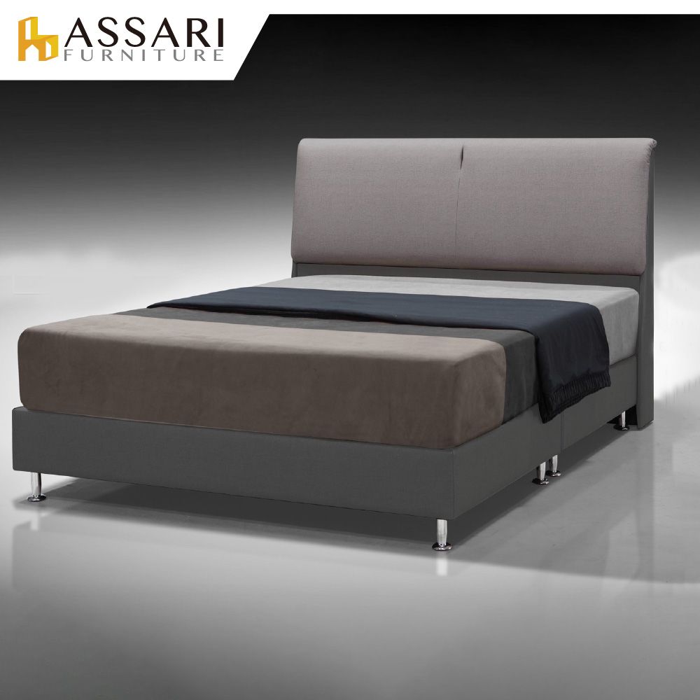 ASSARI -傢集906型亞麻布床頭片-單大3.5尺