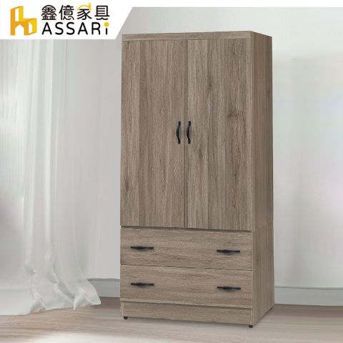 ASSARI-派蒙2.7x6尺附抽雙門衣櫃(寬81x深60x高179cm)