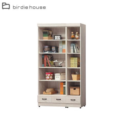 Birdie-威爾4尺開放式五層下抽展示書櫃/收納置物櫃組合(2.7尺書櫃+1.3尺書櫃)