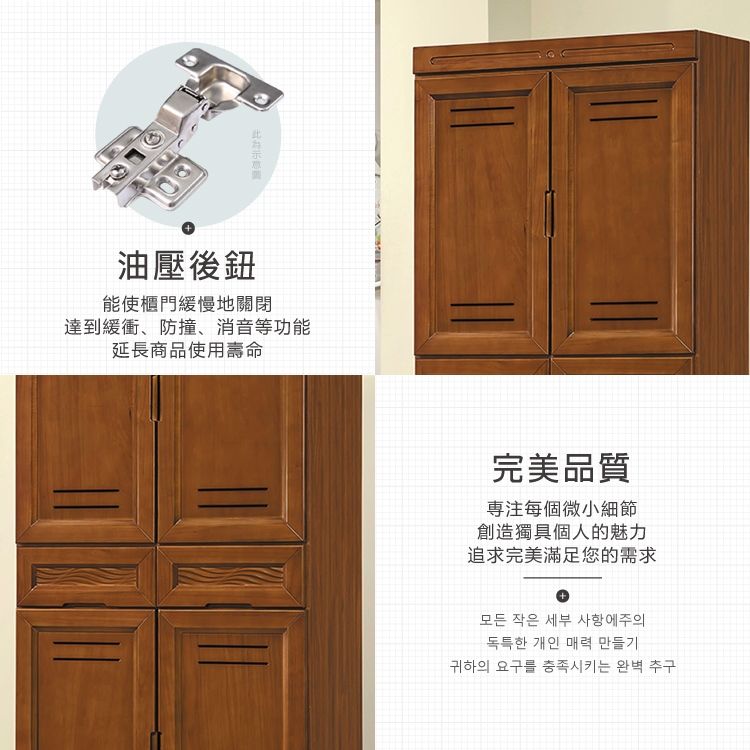 油壓後鈕能使櫃門緩慢地關閉達到緩衝、防撞、消音等功能延長商品使用壽命完美品質專注每個微小細節創造獨具個人的魅力追求完美滿足您的需求모든 작은 세부 사항에주의독특한 개인 매력 만들기귀하의 요구를 충족시키는 완벽 추구