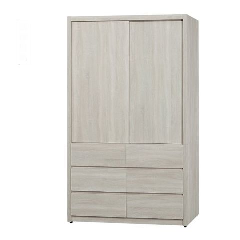 【MUNA】莫托斯4X7尺鋼刷白色推門衣櫥/衣櫃
