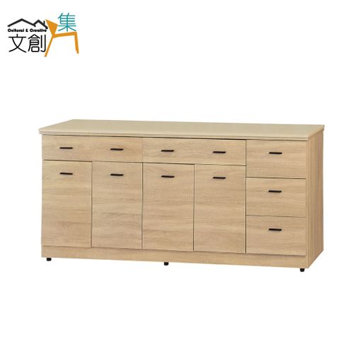 [文創集]利諾   現代6尺雲紋石面餐櫃/收納櫃