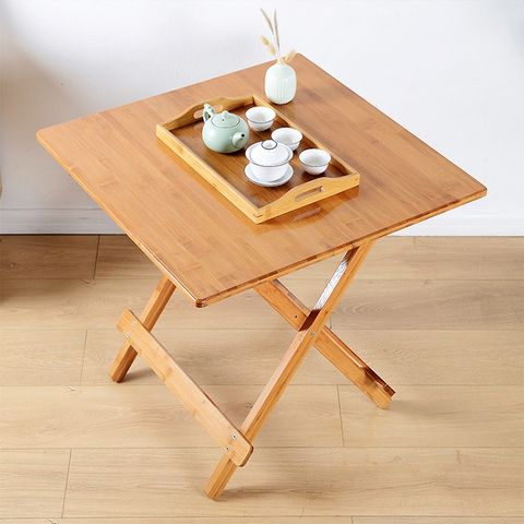 楠竹免安裝折疊桌方桌餐桌-90x90cm