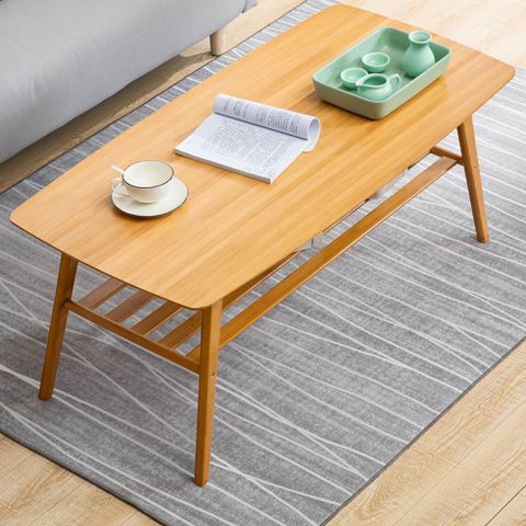 【Style】楠竹製-120公分雙層簡約大茶几/茶几桌/矮桌-2色選擇