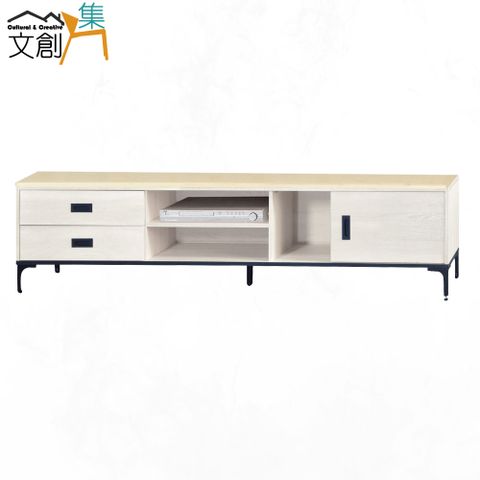 【文創集】洛威納 單門7尺石面二抽電視櫃(二色石面可選)