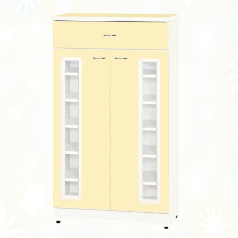【文創集】南亞塑鋼 卡茲多彩2.3尺雙開門單抽鞋櫃(三色可選)