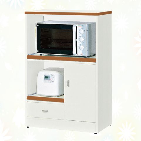 【文創集】南亞塑鋼 卡安特多彩2.6尺單開門雙托盤單抽屜餐櫃/電器櫃(三色可選)